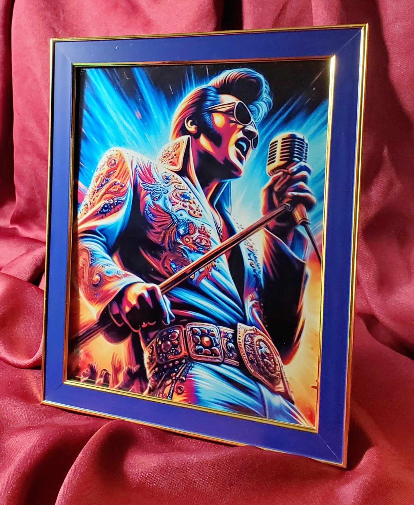 Elvis Presley "On Stage" Glass Art Print
